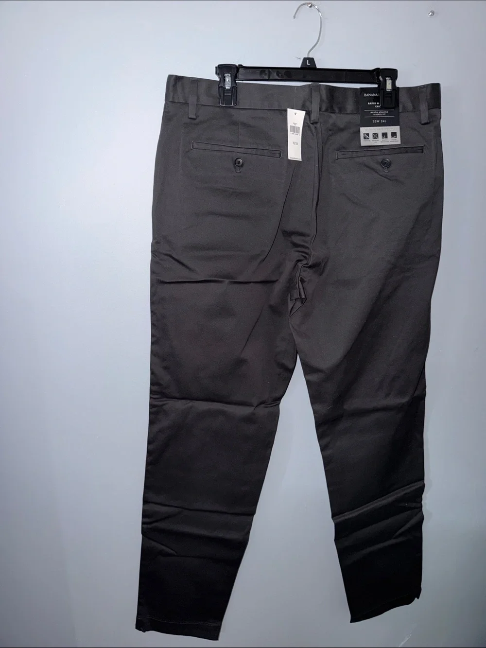 Banana Republic Men's Dark Charcoal Mason Athletic Tapered Fit Chinos